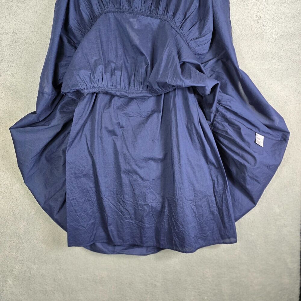 INC Smocked Tiered Maxi Dress XL Blue Cottagecore Nautical Boho Country - Picture 4 of 8